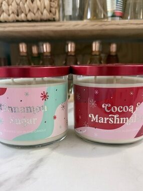 Cinnamon Sugar & Cocoa Marshmallow Holiday Scented Candles (Set of 2)